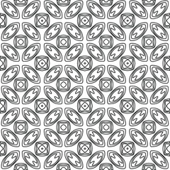  Geometric vector pattern with Black and white colors. Seamless abstract ornament for wallpapers and backgrounds.