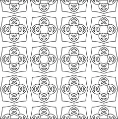  Geometric vector pattern with Black and white colors. Seamless abstract ornament for wallpapers and backgrounds.