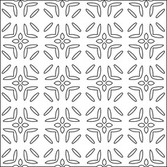  Geometric vector pattern with Black and white colors. Seamless abstract ornament for wallpapers and backgrounds.
