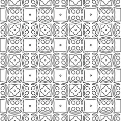  Geometric vector pattern with Black and white colors. Seamless abstract ornament for wallpapers and backgrounds.