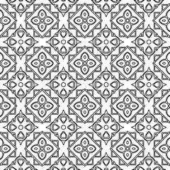  Geometric vector pattern with Black and white colors. Seamless abstract ornament for wallpapers and backgrounds.