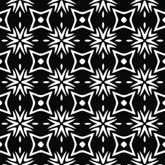 Geometric vector pattern with Black and white colors. Seamless abstract ornament for wallpapers and backgrounds.