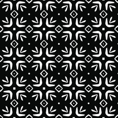 Geometric vector pattern with Black and white colors. Seamless abstract ornament for wallpapers and backgrounds.