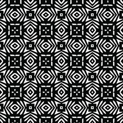 Geometric vector pattern with Black and white colors. Seamless abstract ornament for wallpapers and backgrounds.