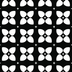 Geometric vector pattern with Black and white colors. Seamless abstract ornament for wallpapers and backgrounds.