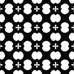 Geometric vector pattern with Black and white colors. Seamless abstract ornament for wallpapers and backgrounds.