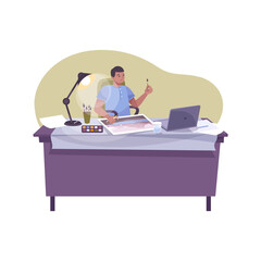 Man Learning To Draw