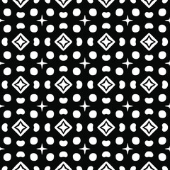 Geometric vector pattern with Black and white colors. Seamless abstract ornament for wallpapers and backgrounds.