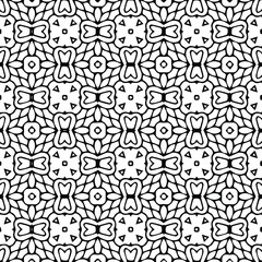 Geometric vector pattern with Black and white colors. Seamless abstract ornament for wallpapers and backgrounds.