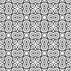 Geometric vector pattern with Black and white colors. Seamless abstract ornament for wallpapers and backgrounds.