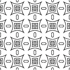 Geometric vector pattern with Black and white colors. Seamless abstract ornament for wallpapers and backgrounds.