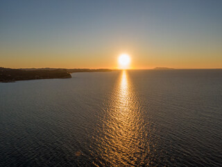 corfu greece sunset aerial view