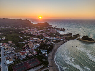 canal damour beach sunset aerial view