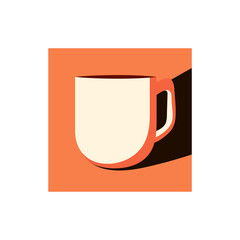 Coffee cup square icon. Morning coffee, morning newspaper. Vector flat trending illustration.