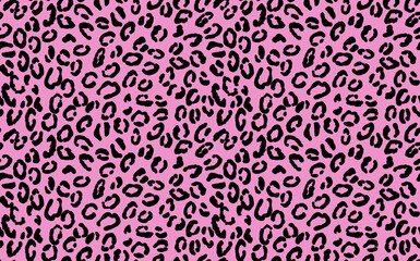 Abstract modern leopard seamless pattern. Animals trendy background. Pink and black decorative vector stock illustration for print, card, postcard, fabric, textile. Modern ornament of stylized skin