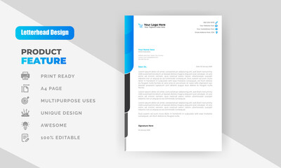 Business letterhead template design in flat style