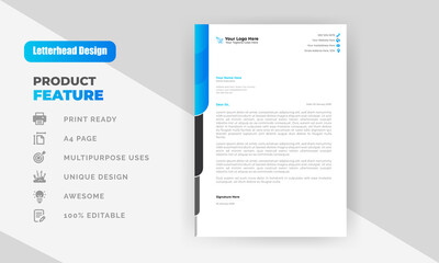 Obraz premium Business letterhead template design in flat style