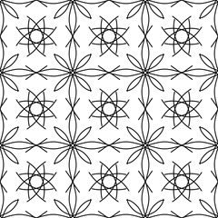 abstract black lines on white. minimalistic floral vector hand-drawn seamless pattern. simple elements for coloring