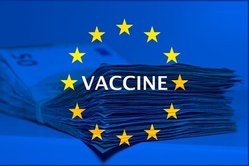 Pile of fifty euros on the table , concept of corruption and luxury