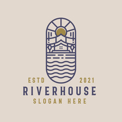 River House Lineart Logo Template