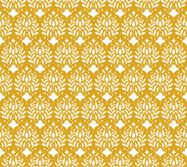 Modern floral art deco seamless pattern. Vector damask illustration with leaves. Decorative botanical background.