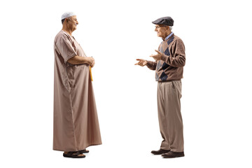 Conversation between an elderly caucasian and a muslim man