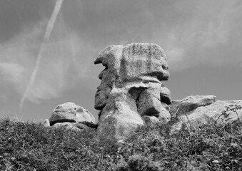 Pere Trebeurden (Father Trebeurden)  - unusual granite rock in shape of male head at Pink Granite...