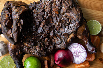 Delicious dried chicken in garlic marinade 