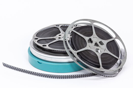Old motion picture film reel  and tape
