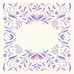 Modern vector botanical art deco frame background. Abstract graphic illustration with floral elements. Trendy elegant poster with copy space.