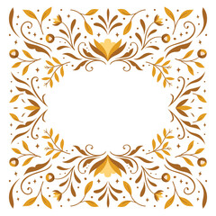 Modern vector botanical art deco frame background. Abstract graphic illustration with floral elements. Trendy elegant poster with copy space.