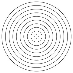 Ten circles in one. Vector simple circles target.