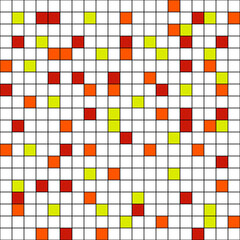 Citrus tile. Vector same squares tile ornament.