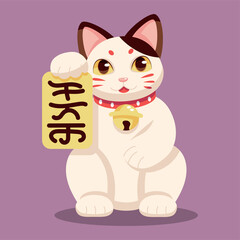 Isolated Japanese Maneki Neko Lucky cat