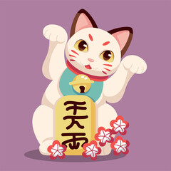 Isolated Japanese Maneki Neko Lucky cat