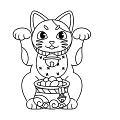 Outline of a Japanese Maneki Neko