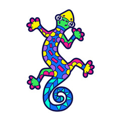 Alebrije of an iguana Mexican culture