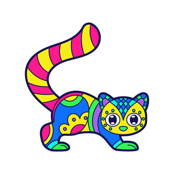 recommend clip art: Alebrije of a cat Mexican culture