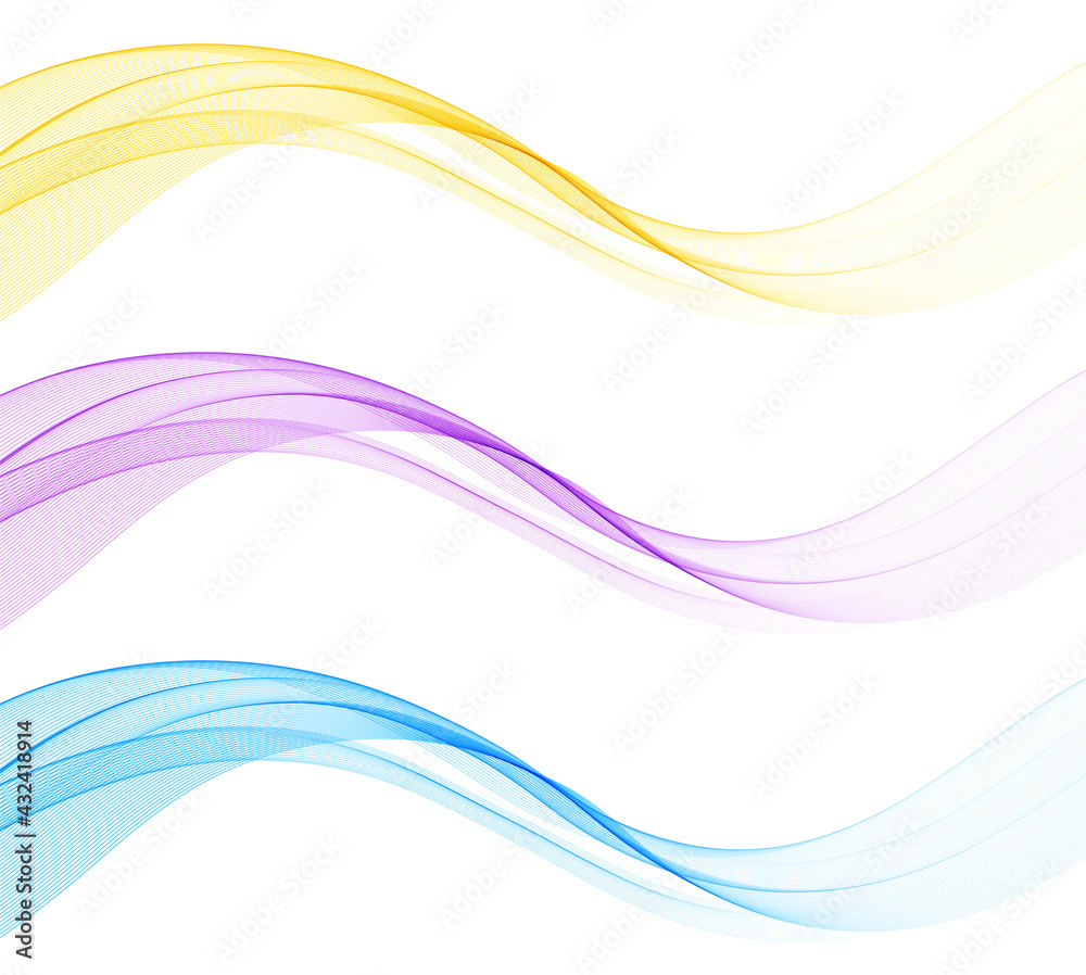 Poster Vector abstract colorful flowing wave lines isolated on white background. Design element for technology, science, modern concept.