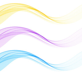 Vector abstract colorful flowing wave lines isolated on white background. Design element for technology, science, modern concept.