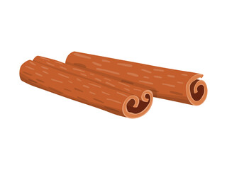 Cinnamon sticks. Vector illustration isolated on white background. Illustration for the menu, website, recipes and more.