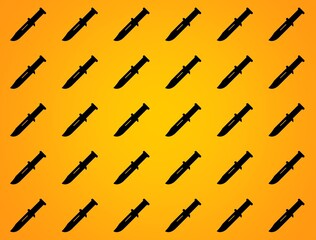 Seamless background of combat knife used as weapon by armed forces.