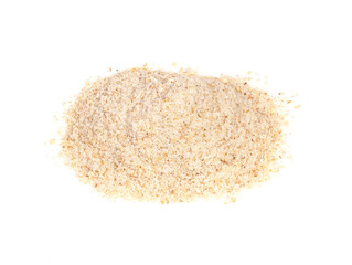 handful of ground asafoetida closeup on white