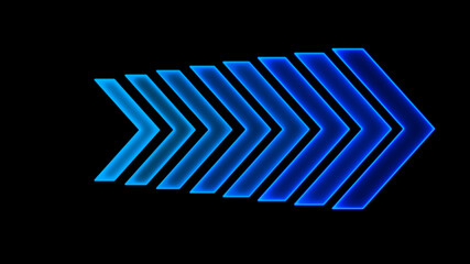 3D rendering of arrows on a black background. Can be used to create a variety of presentations