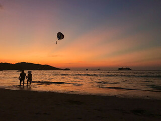 sunset on the beach