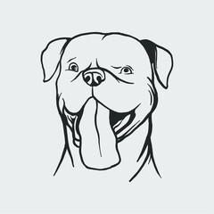 Handdrawn Silhouette Dog Black And White