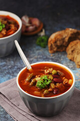 A bowl with traditional British stew