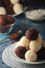 Beijinho and Brigadeiro sweets - national cuisine of Brazil