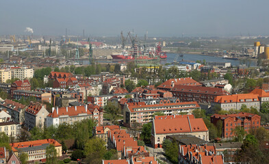 Fototapeta na wymiar View at Gdansk shipyard , Poland