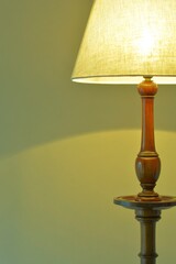 dim lighting room of the mahogany antique lamp. 

This expensive furniture is made in England. 
blurred background soft focus image.	